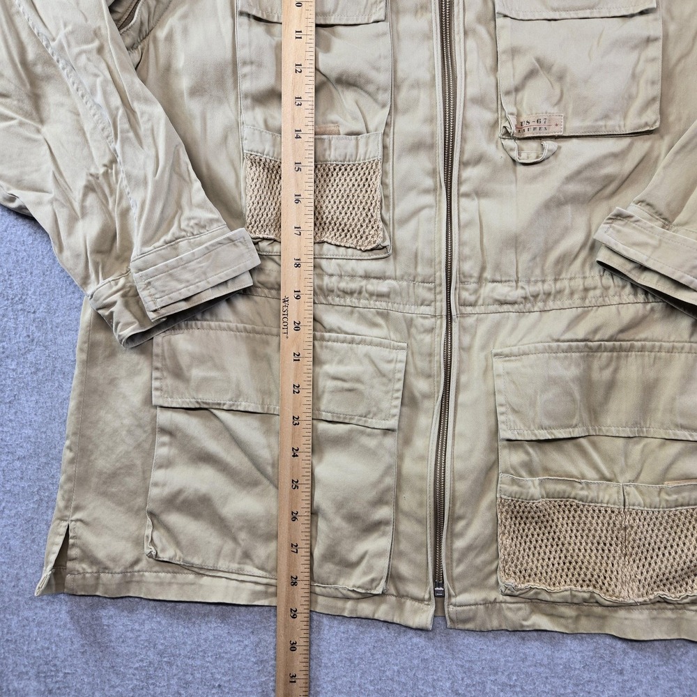 Vintage Lauren Ralph Lauren Jacket Womens M Beige Cotton Twill Military Zip - Picture 10 of 16